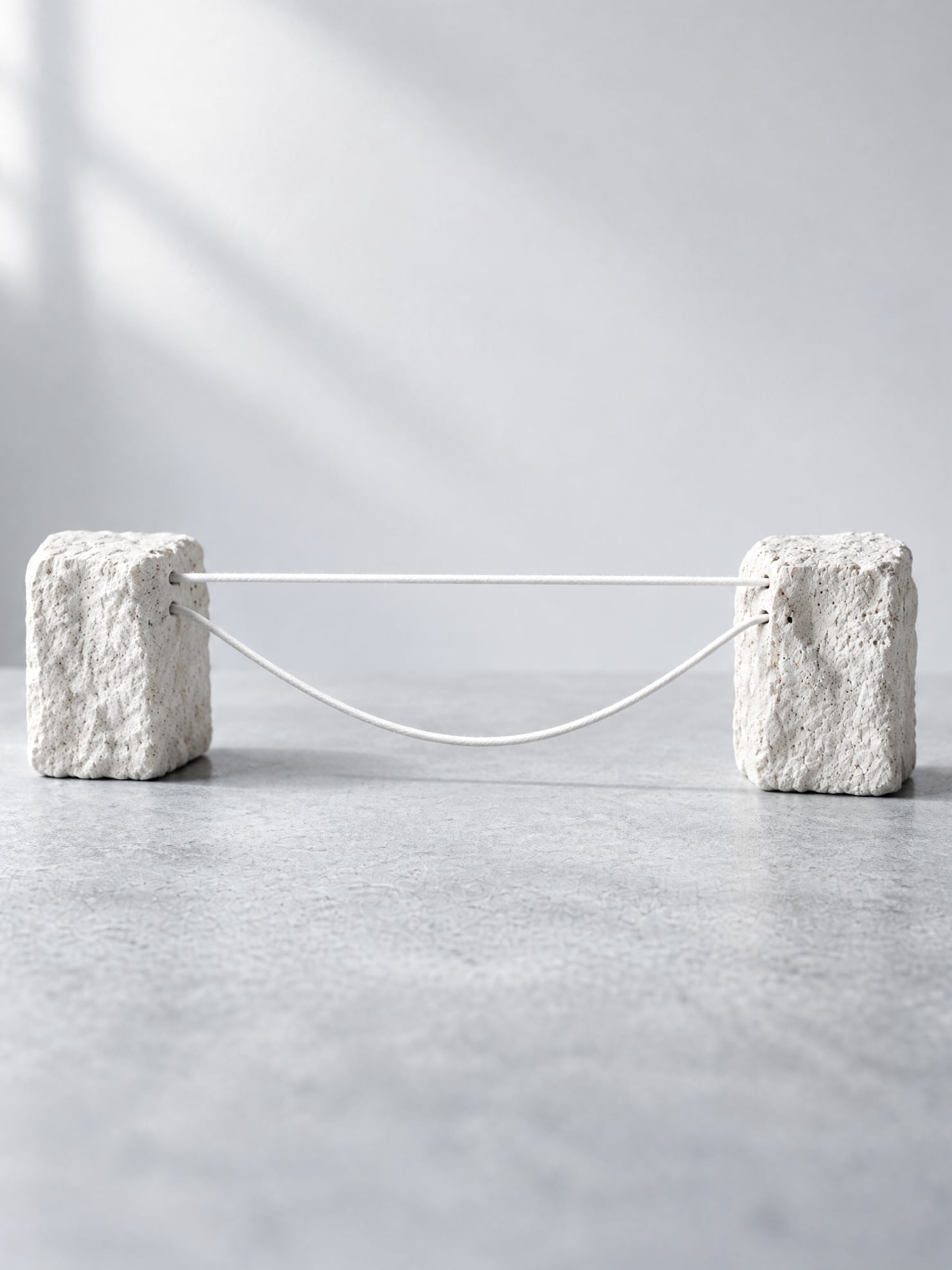 A taut string beside a slack one that has lost its tension, showing that the force itself is reduced.